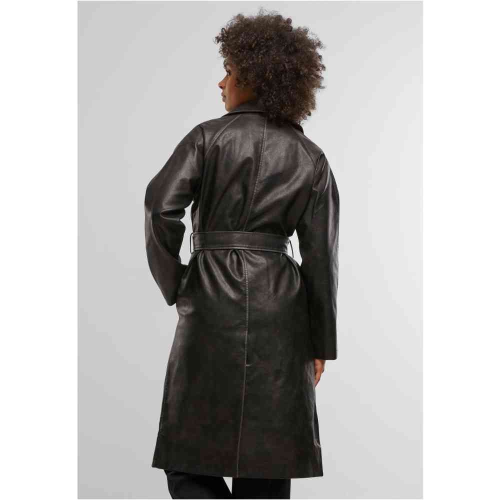 Urban Classics - Vintage Leather Trench coat - Black